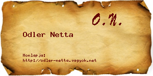 Odler Netta névjegykártya